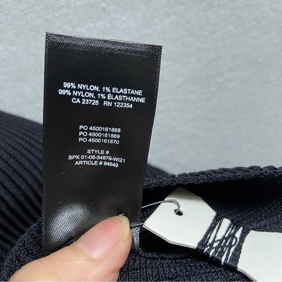 Aritizia Babaton Sculpt Knit Criss Cross Bodycon Dress Black Sz XXS - Picture 7 of 11